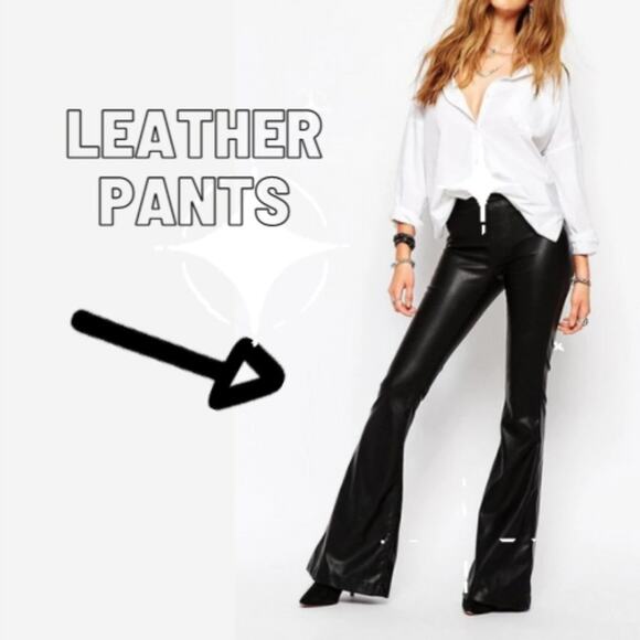 ANGEL SANCHEZ Leather pants black size see comm - Picture 2 of 13